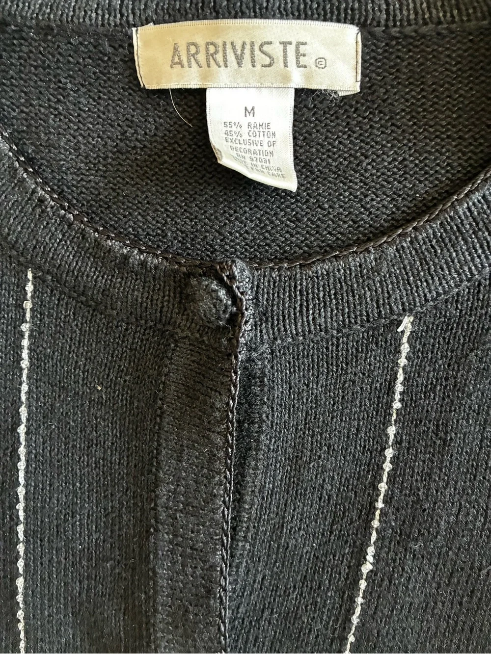Vintage Arriviste Halloween Spider Beaded Cardigan Sweater M 🕷️🖤